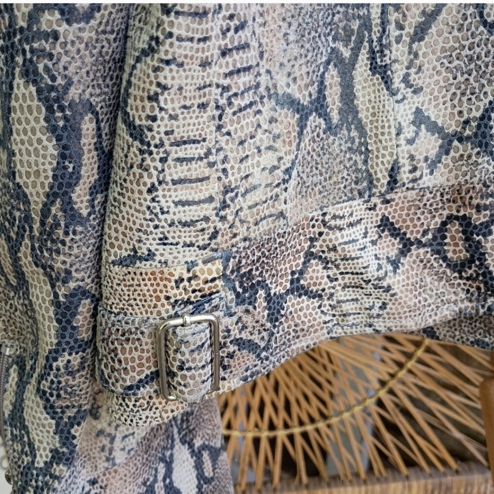 Rogue Snakeskin Pattern Leather Jacket_Large - image 9